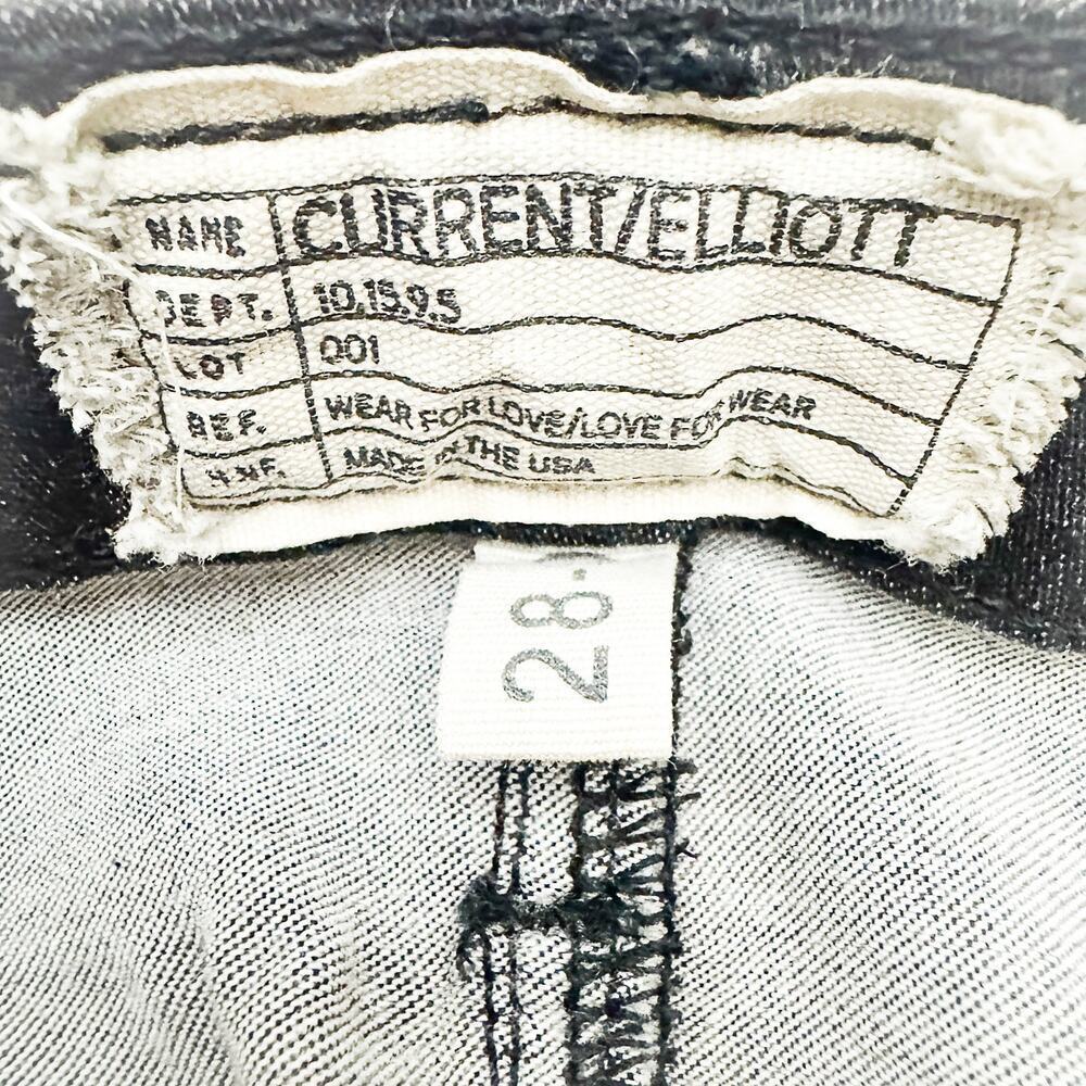 Current/Elliott The Ankle Skinny Matte Black Gunmetal Coated 80s Jeans Size 28 - Picture 7 of 8